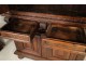 Buffet two bodies, 4 shutters, solid oak, carved with acanthus leaves, seventeenth