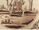 Delftware manganese tile depicting a biblical scene of Samson and the lion, 18th century