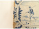 Delftware manganese tile depicting a biblical scene of Samson and the lion, 18th century