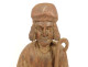 Small carved wooden statue of the Breton saint Saint-Hervé, wolf, Brittany, 19th century