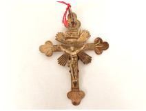  Silver-gilt crucifix pendant cross, Christ the Virgin and Child, 19th century