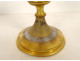 Ciborium, silver-gilt bowl, Minerva head, gilt bronze base, cross and foliage, 19th century