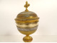 Ciborium, silver-gilt bowl, Minerva head, gilt bronze base, cross and foliage, 19th century