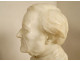 Alabaster sculpture, bust of composer Wagner, Raphael Nannini, Italy, early 20th century