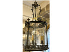 Louis XVI lantern, vestibule/hall, 3 bronze lights with lion mascarons, 19th century