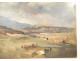 HSC painting, cloudy landscape, countryside, hills, signed marine painter, 20th century