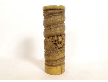 Chinese hardstone seal carved with dragons and sacred pearl, 20th century