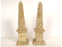 Pair of decorative marble obelisks from an early 20th-century collection