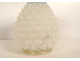 Pair of white and blue opaline Baccarat pineapple vases with gilt decoration, Napoleon III period, 19th century
