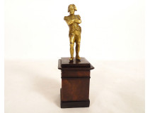 Small gilt bronze sculpture of Emperor Napoleon I on a rosewood base, 19th century