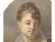 Miniature on paper portrait of a young woman asleep, wooden frame, 19th century