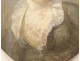 Miniature on paper portrait of a young woman asleep, wooden frame, 19th century