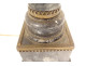 Empire style lamp base, classic column, grey marble, gilt bronze, late 19th century