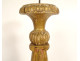 Pair of large church candlesticks, carved and gilded wood with flowers, 18th century