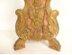 Pair of large church candlesticks, carved and gilded wood with flowers, 18th century