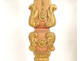 Pair of large church candlesticks, carved and gilded wood with flowers, 18th century