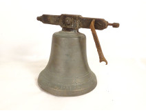 Bronze property bell, cast by Edouard Biron, Paris, late 19th century