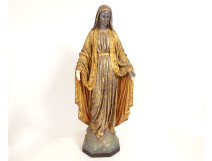 Polychrome terracotta statue of the Immaculate Virgin and Child with a black serpent, 19th century