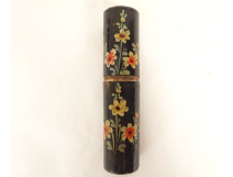 Love letter case with lacquered wood, horn, and flower bouquets, 19th century