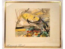Abstract Composition lithograph F.Baron 20th-Renouard