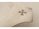 Silver-plated metal communion tray with cross, 20th century