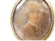 18K solid gold medallion brooch with miniature painted portrait of an 18th-century aristocrat