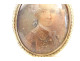18K solid gold medallion brooch with miniature painted portrait of an 18th-century aristocrat