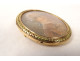 18K solid gold medallion brooch with miniature painted portrait of an 18th-century aristocrat