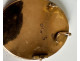 18K solid gold medallion brooch with miniature painted portrait of an 18th-century aristocrat