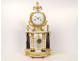 Louis XVI portico clock with white marble columns, gilt bronze vases, 18th century