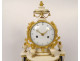 Louis XVI portico clock with white marble columns, gilt bronze vases, 18th century