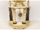 Louis XVI portico clock with white marble columns, gilt bronze vases, 18th century