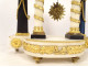 Louis XVI portico clock with white marble columns, gilt bronze vases, 18th century