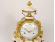 Louis XVI portico clock with white marble columns, gilt bronze vases, 18th century