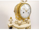 Louis XVI portico clock with white marble columns, gilt bronze vases, 18th century