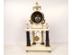 Louis XVI portico clock with white marble columns, gilt bronze vases, 18th century