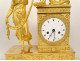 Restoration period gilt bronze clock depicting the goddess Fortuna Abundance with palmettes, 19th century