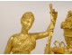 Restoration period gilt bronze clock depicting the goddess Fortuna Abundance with palmettes, 19th century