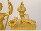 Restoration period gilt bronze clock depicting the goddess Fortuna Abundance with palmettes, 19th century