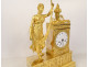 Restoration period gilt bronze clock depicting the goddess Fortuna Abundance with palmettes, 19th century