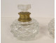 Pair of Le Creusot crystal perfume bottles, Baccarat bronze, Restoration period, 19th century