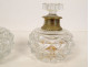 Pair of Le Creusot crystal perfume bottles, Baccarat bronze, Restoration period, 19th century
