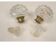 Pair of Le Creusot crystal perfume bottles, Baccarat bronze, Restoration period, 19th century