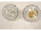 Pair of Le Creusot crystal perfume bottles, Baccarat bronze, Restoration period, 19th century