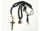 Rosary, Christ cross, crucifix, ebony wood, Saint Vincent Paul, 19th century