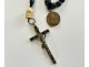 Rosary, Christ cross, crucifix, ebony wood, Saint Vincent Paul, 19th century