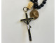 Rosary, Christ cross, crucifix, ebony wood, Saint Vincent Paul, 19th century