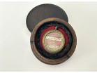 Reliquaire médaillon rond Saint Stanislas Kostka boîte ronde bois XIXème