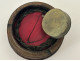 Reliquary medallion of Saint Stanislas Kostka, round wooden box, 19th century