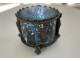 Pyxis box for communion wafers, bronze cloisonné enamel Limoges, Bible figures, 19th century